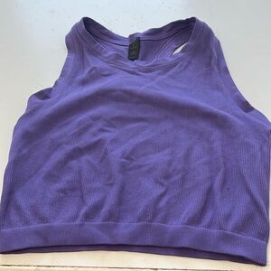 Velocity Large Purple Cropped Basic Athletic Work Out Tank Top